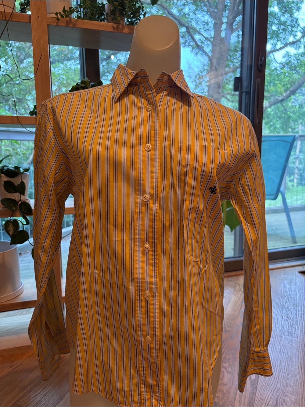 Ralph Lauren Yellow Striped Cotton Button-Down Shirt